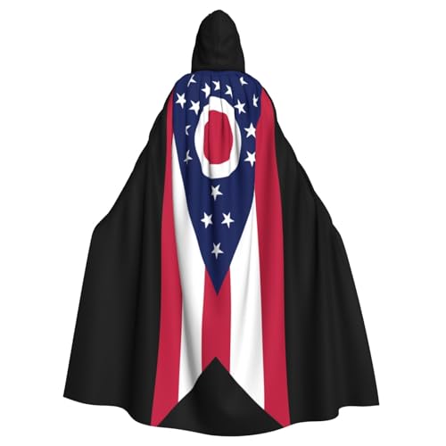 HUIKGIER Ohio Umhang mit der Flagge des Bundesstaates Ohio – Allzweck-Umhang für Damen und Herren, Karneval, Mottoparty, Cosplays von HUIKGIER