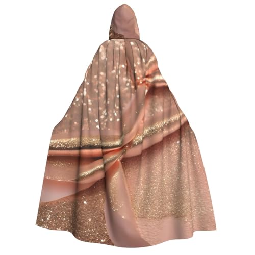 HUIKGIER Rose Gold Glitter Print Erwachsene Kapuzenumhang Männer Frauen Halloween Karneval Cosplay - Mittelalter Hexe Thema von HUIKGIER