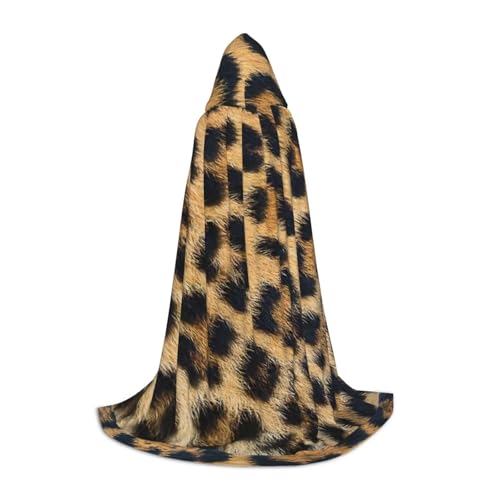 HUIKGIER Rough Leopard Print Hooded Cape Festive Long Cape For Men Women For Carnival Theme Party Decorations von HUIKGIER