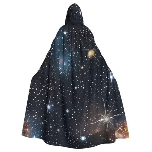 HUIKGIER Sternbild Sternhaufen Galaxien Druck Halloween Kapuzenumhang - Allzweckumhang Damen Herren Karneval Mottoparty Cosplays von HUIKGIER