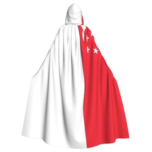 HUIKGIER Umhang mit Kapuze und Singapur-Flagge, für Halloween, für Damen und Herren, Karneval, Mottoparty, Cosplays von HUIKGIER