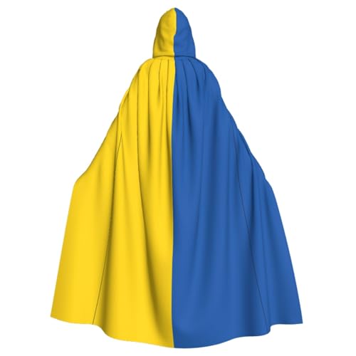 HUIKGIER Umhang mit der Ukraine-Flagge, bedruckt, Halloween-Kapuzenumhang – Allzweck-Umhang für Damen und Herren, Karneval, Mottoparty, Cosplays von HUIKGIER