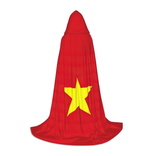 HUIKGIER Umhang mit vietnamesischer Flagge, mit Kapuze, Halloween-Umhang, Cosplay-Kostüm-Zubehör, Hexenumhang, Themenpartys von HUIKGIER