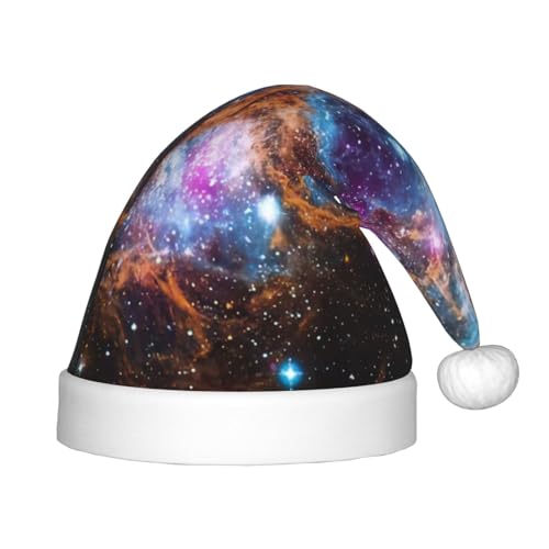 HUIKGIER Universum Galaxie Weltraumdruck Weihnachten Weihnachtsmann Hüte Unisex Xmas Stirnbänder für Outdoor Weihnachten Party Geschenk von HUIKGIER