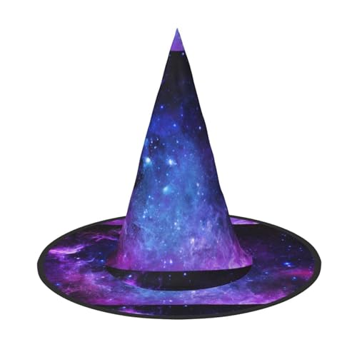 HUIKGIER Universum Galaxy Star Space Print Karneval Halloween Hexenhut Faltbarer Hut für Damen Herren Party Dekorationen Cosplay von HUIKGIER