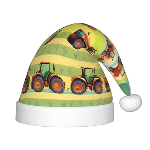 HUIKGIER Weihnachtsmannmützen mit Traktor-Farming-Druck, Unisex, Weihnachts-Stirnbänder für den Außenbereich, Weihnachtsfeier, Geschenk von HUIKGIER