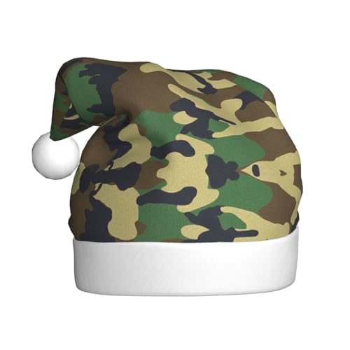 HUIKGIER Weihnachtsmütze mit Militär-Camouflage-Druck, für Erwachsene, lustige Weihnachtsmütze, Weihnachtszubehör und Kostüme, Grün von HUIKGIER