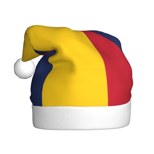 HUIKGIER Weihnachtsmütze mit Tschad-Flagge für Erwachsene, lustige Weihnachtsmütze, Weihnachtszubehör und Kostüme von HUIKGIER