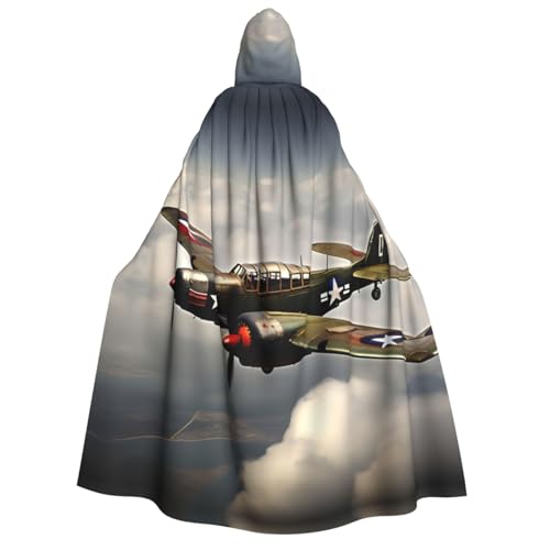 HUIKGIER Weltkrieg 2 Flugzeug Flugzeug 2-Standard-Scale-2_00x Druck Erwachsene Kapuzenumhang Männer Frauen Halloween Karneval Cosplay - Mittelalter Hexe Thema von HUIKGIER