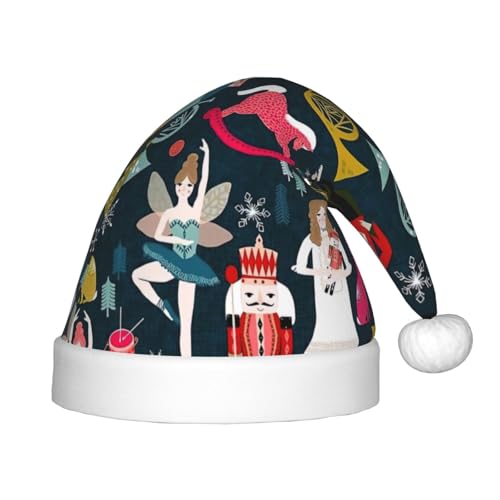 HUIKGIER Women_S Nussknacker-Ballett-Tanz-Druck, Weihnachtsmannmütze, Unisex, Weihnachts-Stirnbänder für den Außenbereich, Weihnachtsfeier, Geschenk von HUIKGIER