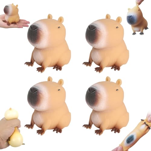 Anti Stress Spielzeug,4 Stück Kapybara-Kugelfisch Anti Stress Stressbälle,Stress Squeeze Spielzeug,Soft Capybara Toys Anti Stress,Squeeze Toy,Squeeze Spielzeug für Erwachsene und Kinder von HUIKUANGEU