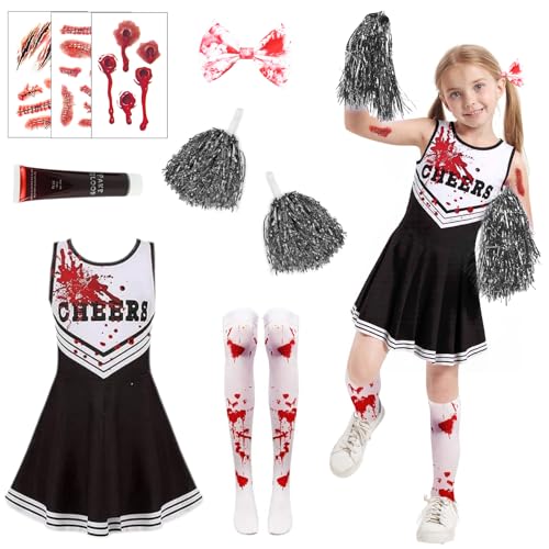 HUIKUANGEU Cheerleader Kostüm Kinder,Cheerleadering Outfit Mädchen,Faschingskostüme,Zombie Cheerleader Kostüm,Cheerleading Uniform Kleid,für Karneval,Fasching,Mottoparty,Halloween HUIKUANGEU Cheerleader Kostüm Kinder,Cheerleadering Outfit Mädchen,Faschingskostüme,Zombie Cheerleader Kostüm,Cheerleading Uniform Kleid,für Karneval,Fasching,Mottoparty,Halloween von HUIKUANGEU