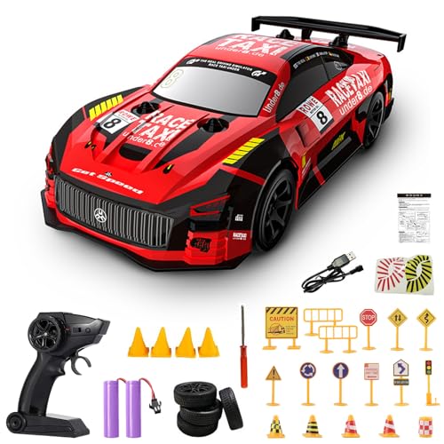 Ferngesteuertes Auto,RC Drift Car,LED Blinken RC Auto Spielzeug,Rennauto Ferngesteuert,Remote Control Car,Spielzeug Rennauto mit LED-Licht,Road Drift RC Auto Spielzeug,für Erwachsene Kinder von HUIKUANGEU