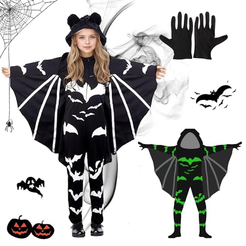 HUIKUANGEU Fledermaus Kostüm Kinder,Halloween Kostüm,Fledermaus Umhang,Karnevalskostüme,Fledermausflügel Vampir,Kostüm für Kinder Glow in The Dark,für Karneval,Fasching,Mottoparty,Halloween HUIKUANGEU Fledermaus Kostüm Kinder,Halloween Kostüm,Fledermaus Umhang,Karnevalskostüme,Fledermausflügel Vampir,Kostüm für Kinder Glow in The Dark,für Karneval,Fasching,Mottoparty,Halloween von HUIKUANGEU