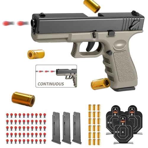 Spielzeug Pistole,Schaumstoff Soft Bullet Gun,Soft Bullet Toy Gun Pistole,Dauerfeuer Spielzeugpistole,mit Automatischem Auswurf,Munition,Blaster Toy Gun für 14+ Geburtstagsgeschenk von HUIKUANGEU