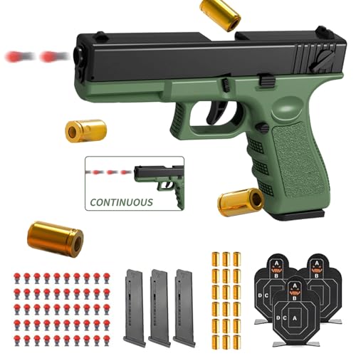 Spielzeug Pistole,Schaumstoff Soft Bullet Gun,Soft Bullet Toy Gun Pistole,Dauerfeuer Spielzeugpistole,mit Automatischem Auswurf,Munition,Blaster Toy Gun für 14+ Geburtstagsgeschenk von HUIKUANGEU