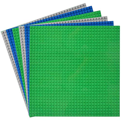 HUIZDQ 6 Stück Klassische Grundplatten für Bauklötze, 100% kompatibel mit Allen großen Marken, mit 32 X 32 Noppen, Mehrfarbig von HUIZDQ