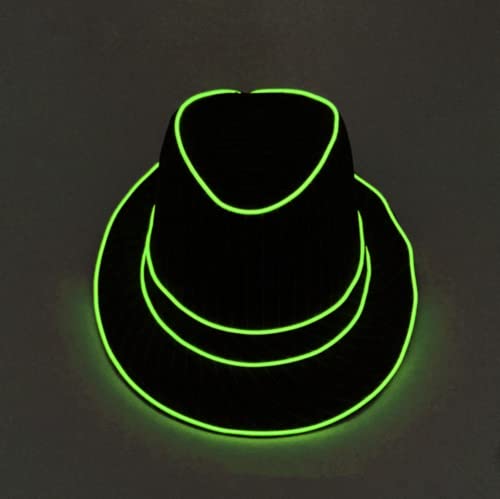 LED-Partyhut, LED-Disco-Zylinder, Leuchtender Hut, Blinkender, Funky Disco-Zylinder für Party-Frauen und Männer (Klar Grün) von HULA