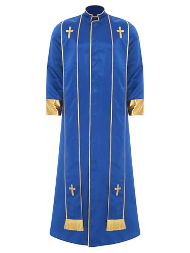 HULIJA Herren Priesterkostüm Priesterrobe mit Stola Pastor Predigergewänder Kirchenchor Kostüm Königsblau XXL HULIJA Herren Priesterkostüm Priesterrobe mit Stola Pastor Predigergewänder Kirchenchor Kostüm Königsblau XXL von HULIJA