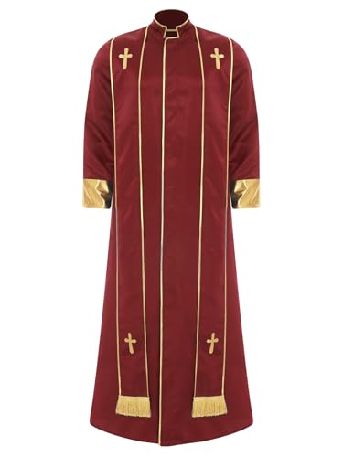 HULIJA Herren Priesterkostüm Priesterrobe mit Stola Pastor Predigergewänder Kirchenchor Kostüm Rot XXL HULIJA Herren Priesterkostüm Priesterrobe mit Stola Pastor Predigergewänder Kirchenchor Kostüm Rot XXL von HULIJA