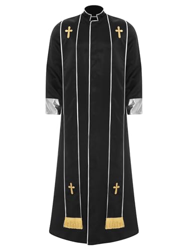 HULIJA Herren Priesterkostüm Priesterrobe mit Stola Pastor Predigergewänder Kirchenchor Kostüm Schwarz S HULIJA Herren Priesterkostüm Priesterrobe mit Stola Pastor Predigergewänder Kirchenchor Kostüm Schwarz S von HULIJA