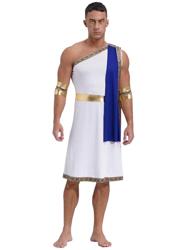 HULIJA Herren-Toga-Kostüm mit einem Träger, antikes griechisch-römisches Halloween-Cosplay-Kostüm zum Verkleiden Blau 3XL HULIJA Herren-Toga-Kostüm mit einem Träger, antikes griechisch-römisches Halloween-Cosplay-Kostüm zum Verkleiden Blau 3XL von HULIJA