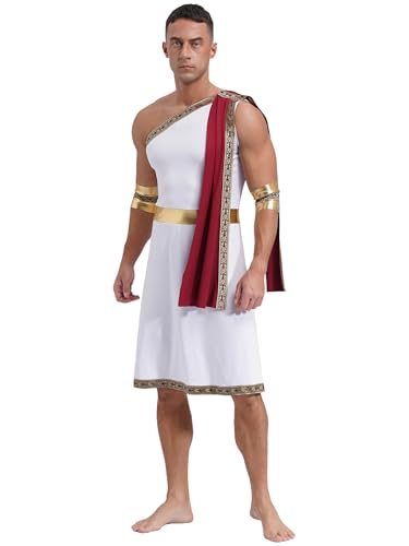 HULIJA Herren-Toga-Kostüm mit einem Träger, antikes griechisch-römisches Halloween-Cosplay-Kostüm zum Verkleiden Burgundy M HULIJA Herren-Toga-Kostüm mit einem Träger, antikes griechisch-römisches Halloween-Cosplay-Kostüm zum Verkleiden Burgundy M von HULIJA