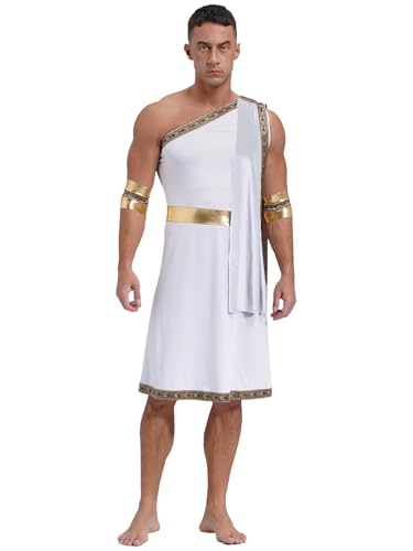 HULIJA Herren-Toga-Kostüm mit einem Träger, antikes griechisch-römisches Halloween-Cosplay-Kostüm zum Verkleiden Weiß XL HULIJA Herren-Toga-Kostüm mit einem Träger, antikes griechisch-römisches Halloween-Cosplay-Kostüm zum Verkleiden Weiß XL von HULIJA