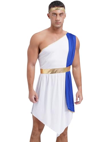 HULIJA Herren Toga Kostüm mit einem Träger, antikes griechisch-römisches Königskostüm, Caesar Rollenspiel Outfits Blau XXL HULIJA Herren Toga Kostüm mit einem Träger, antikes griechisch-römisches Königskostüm, Caesar Rollenspiel Outfits Blau XXL von HULIJA