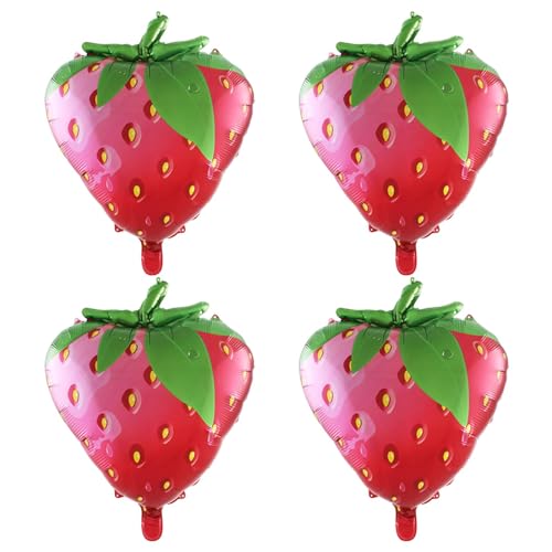 Frucht-Party-Luftballons – Aluminium-Luftballons in Obstform, tropische Erdbeer-Wassermelonen-Requisiten, Party-Dekorationen für Geburtstag von HUNJHYC