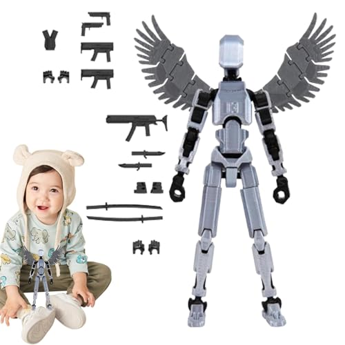 HUNJHYC Mehrgelenkige Actionfiguren | Bewegliche Puppe mit mehreren Gelenken | 3D-gedrucktes Mehrgelenk | Bewegliches Spielzeug mit mehreren Gelenken | Actionfiguren-Spielzeug für Kinder und Kinder von HUNJHYC