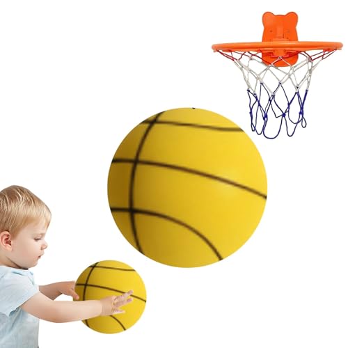 HUNJHYC Schaumstoff-Basketball | Weicher Basketball-Trainingsball - Unbeschichteter, hochdichter Schaumstoffball, geräuscharmer Basketball-Trainingsball für Verschiedene Indoor-Aktivitäten von HUNJHYC