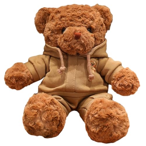 HUNJHYC Teddybär, Plüschbär – Plüschtier – Plüschtier – Plüschbär von 38 cm für und Mädchen, schlafende Plüschpuppe, weiche und niedliche Tierpuppe von HUNJHYC