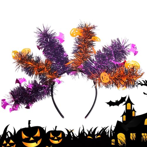 Halloween- -Stirnbänder, Geister-Stirnbänder für Frauen,-Geister-Fledermaus-Skelett, gruselige lange Streifen-Haarbänder | Halloween-Accessoires für Erwachsene, Halloween-Kopfbedeckung, Partygesch von HUNJHYC