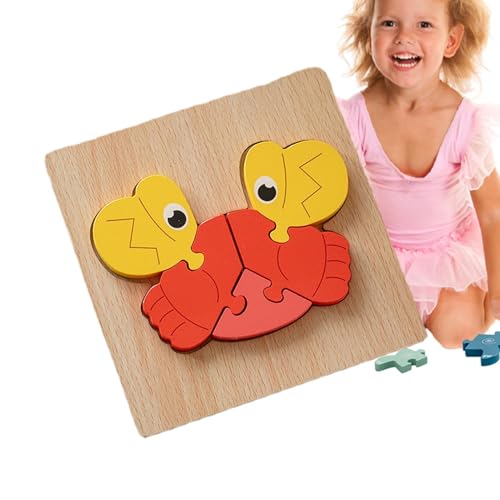 Holzpuzzles für Kleinkinder,-Holzpuzzles | 3D-Puzzles aus Holz für Kinder | -Spielzeug für Mädchen und im Alter von 1 bis 3 Jahren, Puzzle-Lernen, pädagogische Weihnachts- und Geburtstagsgeschenke von HUNJHYC