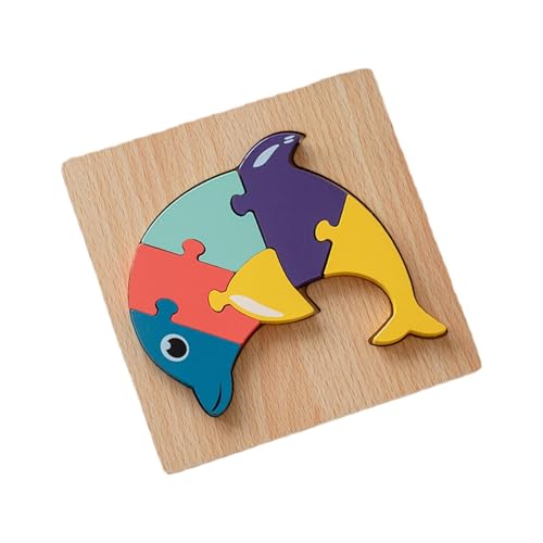 Holzpuzzles für Kleinkinder,-Holzpuzzles - Tierische 3D-Puzzles | Hölzerne Kleinkind-Puzzles, Geschenke, Spielzeug für 1 2 3 Jahre alte und Mädchen, Spielzeug, pädagogische Blöcke, Kinderspielzeug, G von HUNJHYC