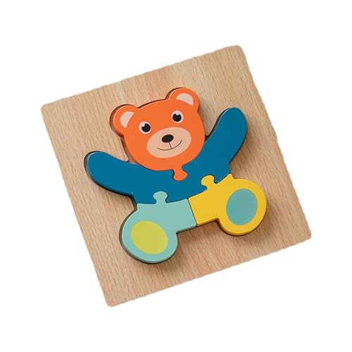 Holzpuzzles für Kleinkinder,Puzzles für Kleinkinder | 3D-Tier-Holzpuzzles,Feinmotorik-Lernen, Spielzeug, pädagogisches Lernspielzeug für Kinder für Kleinkinder von 1–3 Jahren, Geschenke, STEM-Bauspie von HUNJHYC