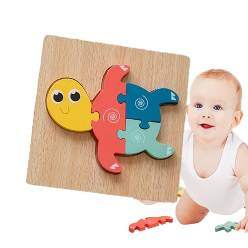 Holzpuzzles für Kleinkinder,Puzzles für Kleinkinder | 3D-Tierpuzzles aus Holz für Kinder | -Spielzeug für 1 2 3 alte Mädchen und, Weihnachts- und Geburtstagsgeschenke, Lernspielzeug von HUNJHYC