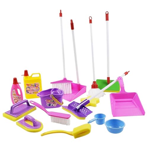 Kinder-Reinigungsset,Pretend Play-Reinigungsset, Kinder-Reinigungsspielzeug-Set, Kinder-Reinigungsspielzeug-Set, pädagogisches Reinigungsspielzeug für Kinder im Alter von 3–6 Jahren von HUNJHYC