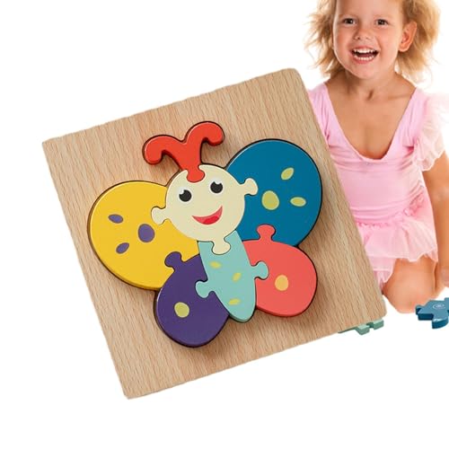 Kleinkind-Puzzles,Kleinkind-Holzpuzzles,3D-Tierpuzzles aus Holz für Kinder | -Spielzeug für Mädchen und im Alter von 1 bis 3 Jahren, Puzzle-Lernen, pädagogische Weihnachts- und Geburtstagsgeschenke von HUNJHYC