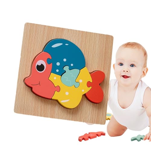 Kleinkind-Puzzles,Kleinkind-Holzpuzzles | 3D-Tier-Holzpuzzles | Feinmotorik-Lernen, Spielzeug, pädagogisches Lernspielzeug für Kinder für Kleinkinder von 1–3 Jahren, Geschenke, STEM-Bauspielzeug von HUNJHYC