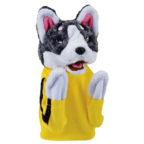 Kung-Fu-Tierspielzeug Husky-Handschuhe Puppe Kinderspiel Plüschtiere | Boxhund-Handpuppenspielzeug mit Sound und Boxaktionen | Lustiges Handpuppenspielzeug | Tierhandpuppe Stofftierspielzeug für Kinde von HUNJHYC