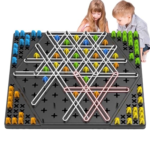 Triggle-Spiel | Triggle Game | Kettendreieck-Schach-Lernbrettspiel | Triggle-Gummiband-Spiel | Strategie-Brettspiel, interaktives Familienspiel zur Gebietseroberung für Erwachsene und Kinder von HUNJHYC