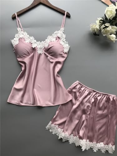 HUNNY Socken & Strümpfe Für Damen Strapsstrümpfe & Strumpfhalter Strapsstrümpfe Für Damen Zweiteiliges Set aus schwarzer Heimkleidung aus Kunstseide, modisches und bequemes Pyjama-Set aus Spitze von HUNNY