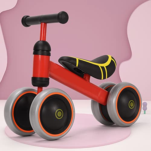 HUOLE Kinder Laufrad Lauffahrrad Balance Bike ab 1 Jahr Baby Rutschrad mit TPU-Rädern Keine Schrauben Geschenke für Jungen/Mädchen Kleinkind Spielzeug-50 * 18 * 38cm-rot von HUOLE