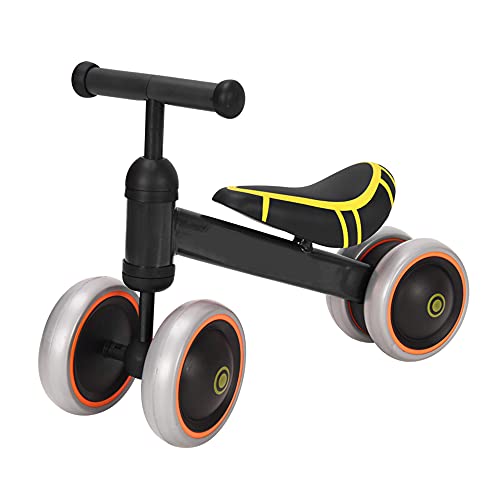 Kinder Laufrad Lauffahrrad Balance Bike ab 1 Jahr Baby Rutschrad mit TPU-Rädern Keine Schrauben Geschenke für Jungen/Mädchen Kleinkind Spielzeug-50 * 18 * 38cm-Schwarz von HUOLE