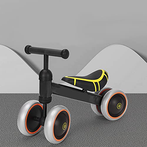 Kinder Laufrad Lauffahrrad Balance Bike ab 1 Jahr Baby Rutschrad mit TPU-Rädern Keine Schrauben Geschenke für Jungen/Mädchen Kleinkind Spielzeug-50 * 18 * 38cm-Schwarz von HUOLE