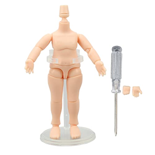 HUONIU 1/12 OB Puppenkörper mit Kugelgelenken, halbfertiger Kunststoffkörper für BJD und Actionfigur 4,1 Zoll (Normales Weiß) von HUONIU