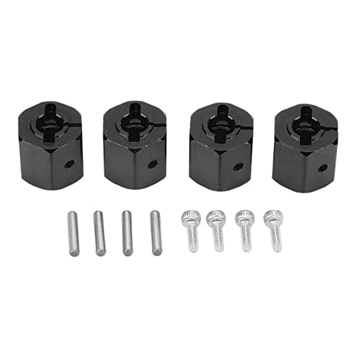 HUONIU 4PCS Aluminiumlegierung 12mm Sechskantradadapter für 1/10 RC Autos Axial SCX10 D90 TRX4 MST Rot (Schwarz) von HUONIU