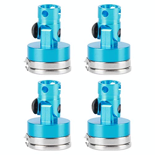 HUONIU Magnetischer Säulenpfosten für 1/10 AXIAL SCX10 RC-Auto, Aluminium-Karosseriehalterung, blaues Modifikationszubehör, 4 Stück (Blau) von HUONIU